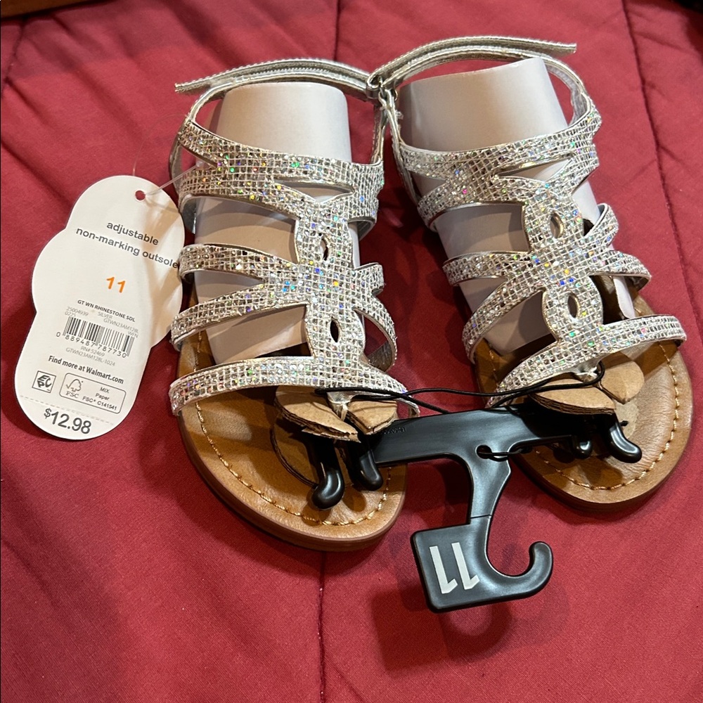Silver Sparkle - Sz 11 Girls Sandals